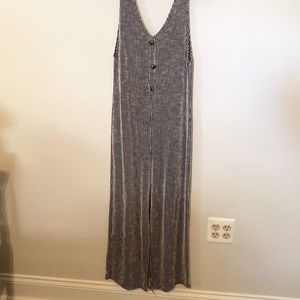 Black and White Striped Jumpsuit